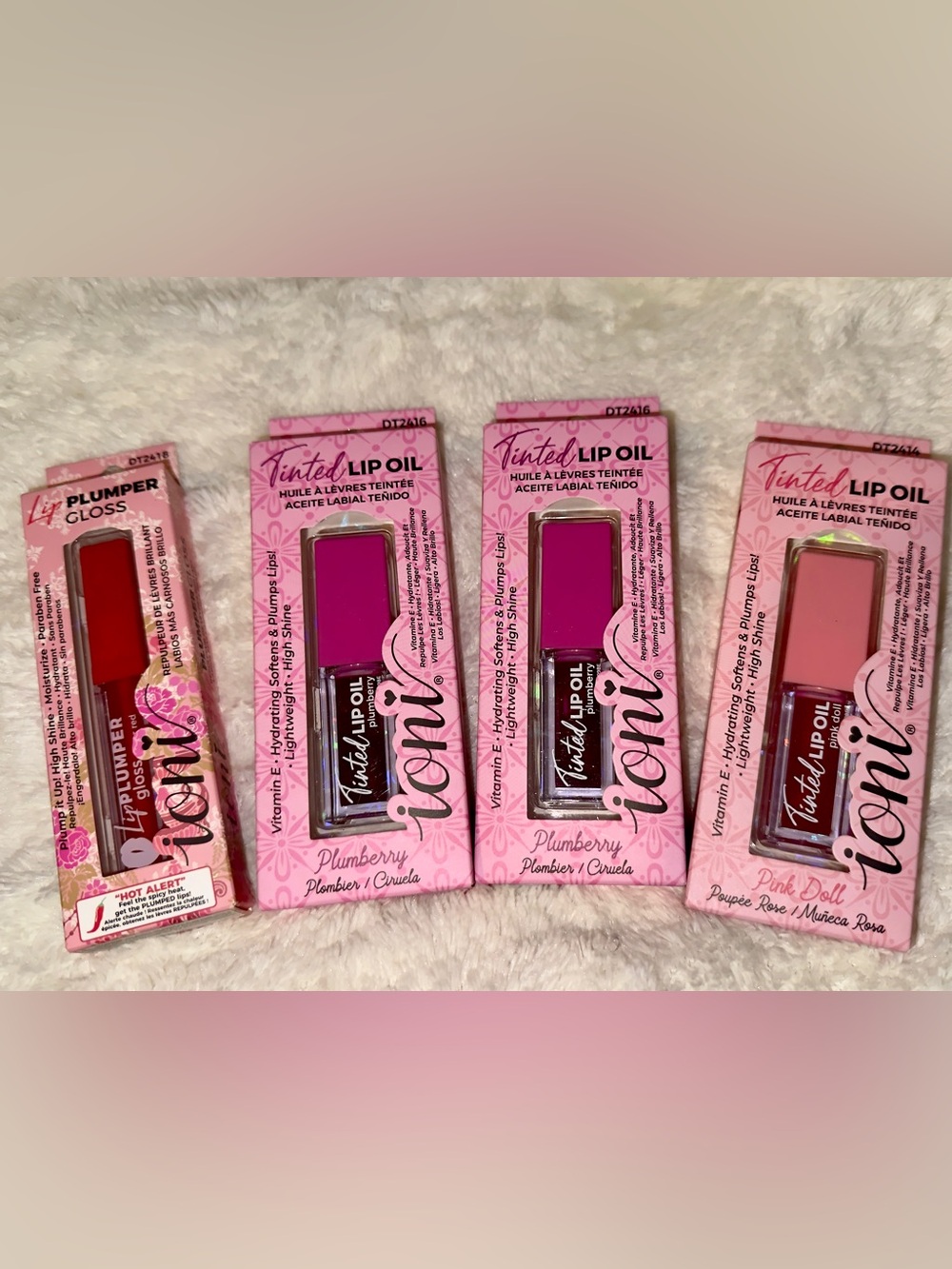 ICON Tinted Lip Oil Set and plumper lipgloss bundle.